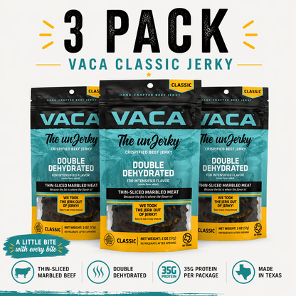 VACA JERKY Beef Jerky 3 Pack VACA Classic Jerky
