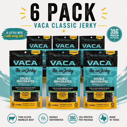 VACA JERKY Beef Jerky 6 Pack VACA Classic Jerky