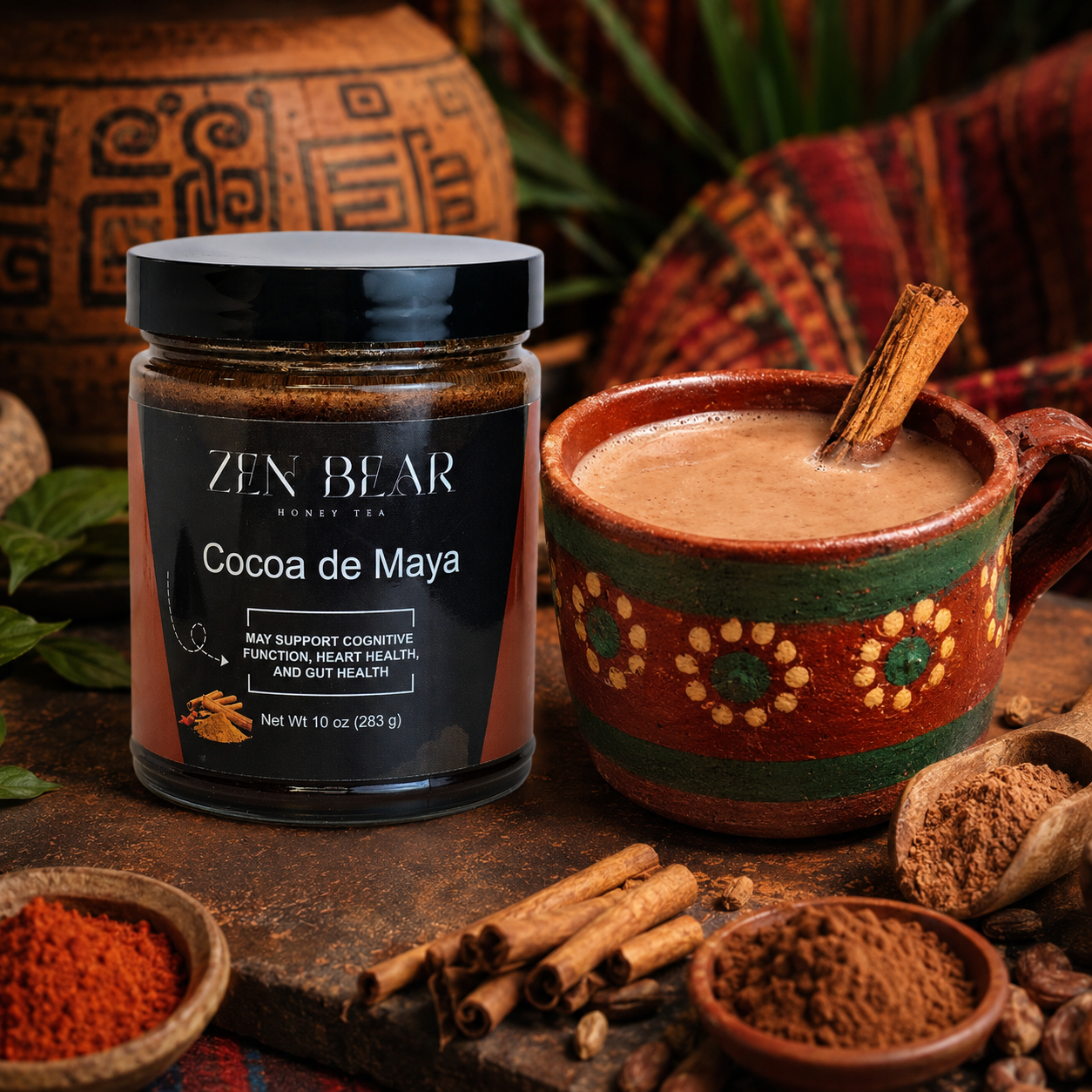 Cocoa de Maya – Spiced Honey Cocoa with Cinnamon, Cayenne &amp; Sea Salt