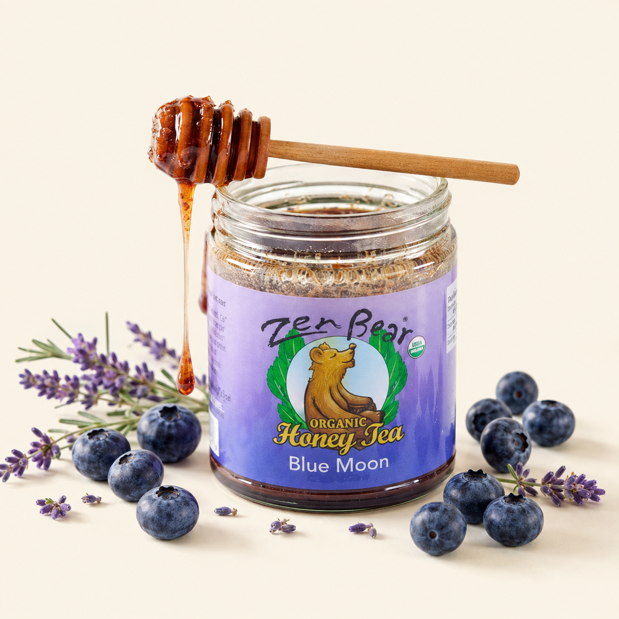 Blue Moon Honey Tea – Organic Blueberry Lavender Blend for Calm &amp; Clarity (10 oz)