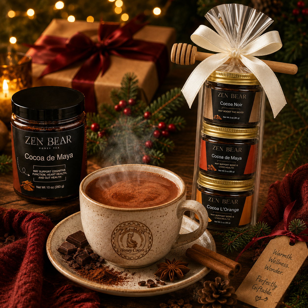 3-Flavor Honey Tea Mini Assortment – Organic Wellness Gift Set