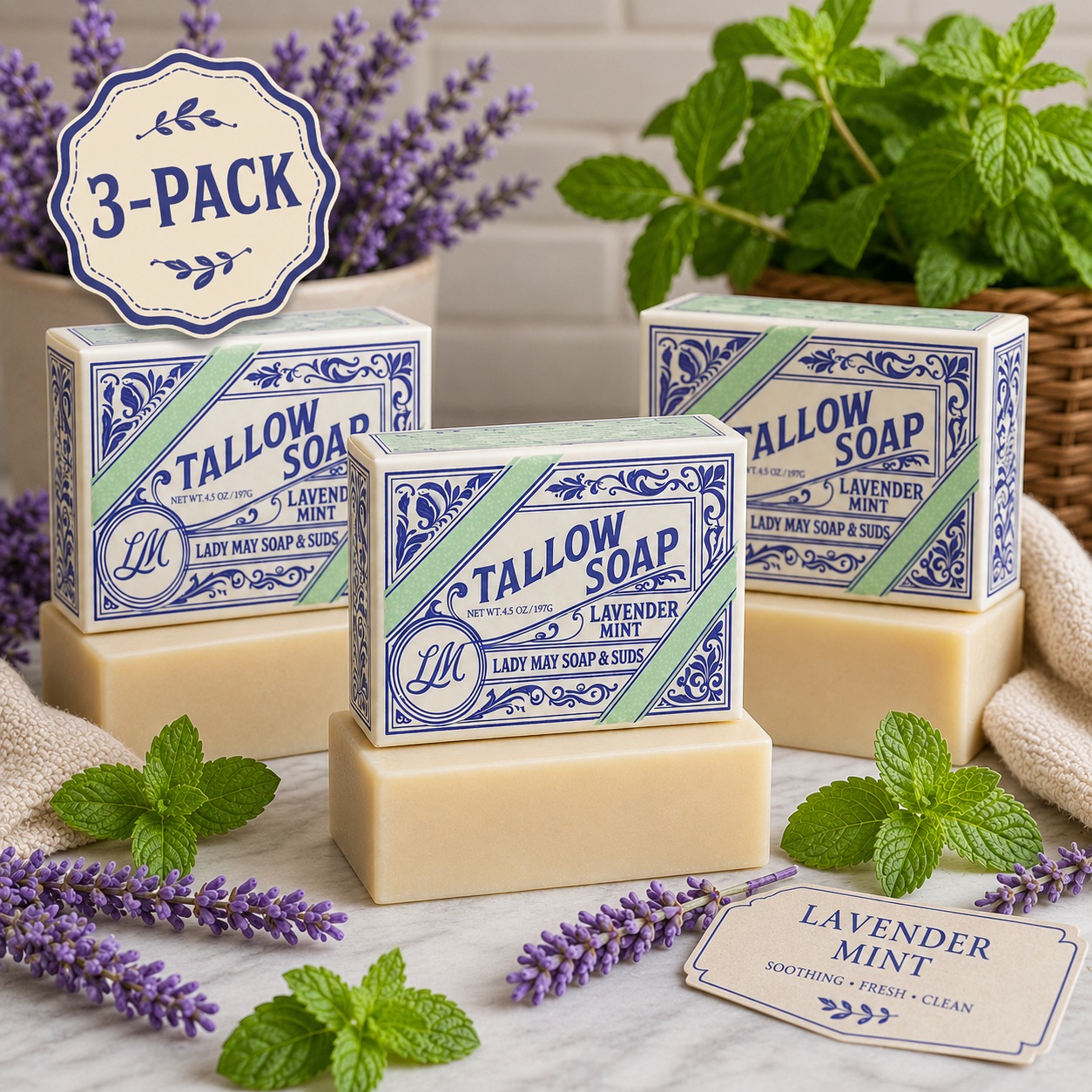 Tallow Bar Soap - Lavender Mint