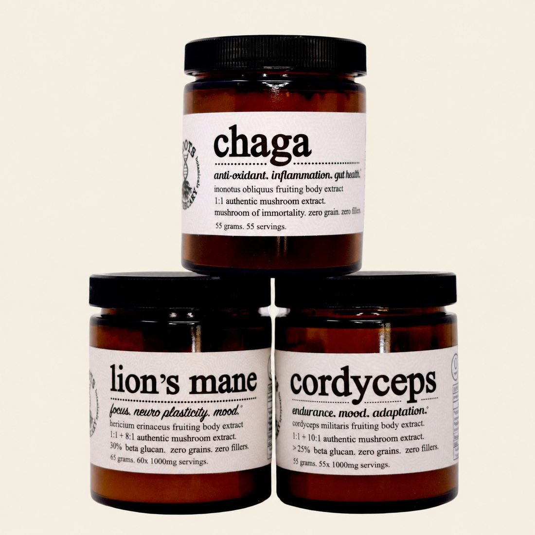 Organic 3-Mushroom Extract Powder Stack