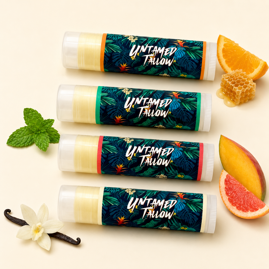 Signature Tallow Lip Balm - 6x Flavor Options