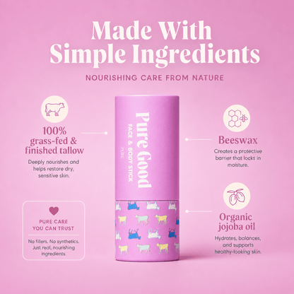 Pure Good LLC Tallow Balm Stick Face &amp; Body Tallow Stick - Pure