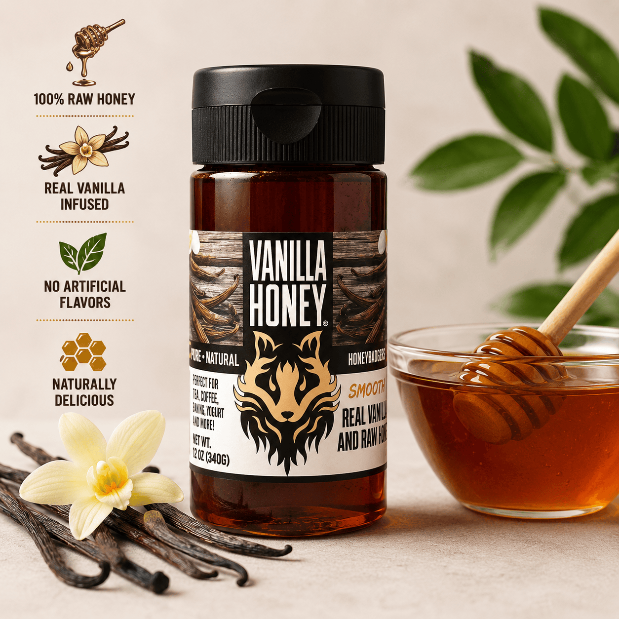 Honey Badgers Bee Farm Honey Honey Badgers Vanilla Honey