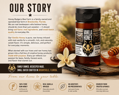 Honey Badgers Bee Farm Honey Honey Badgers Vanilla Honey