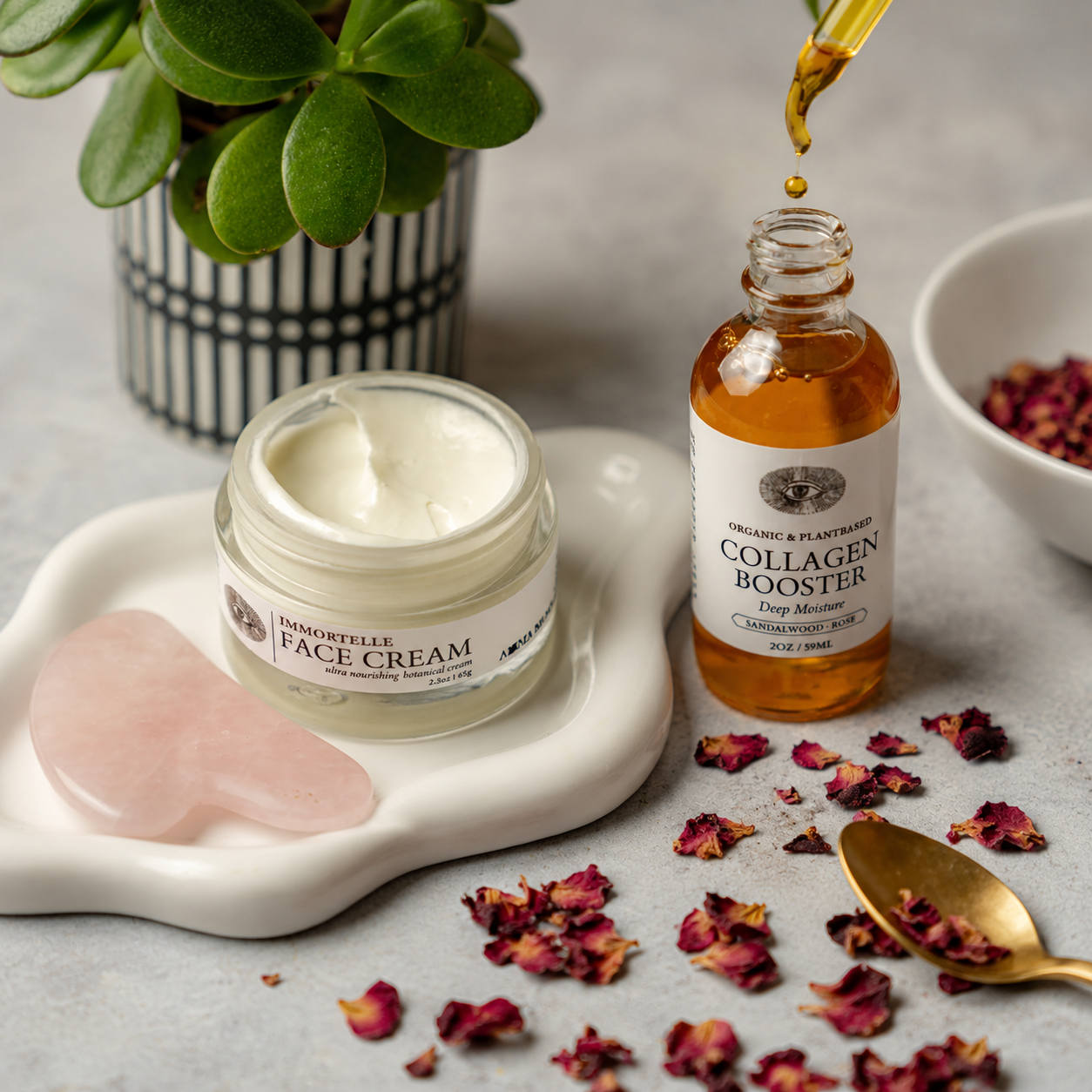 Immortelle Face Cream + Collagen Booster Face Oil