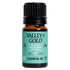 Valley of Gold essential oil bottle with black cap on a white background
