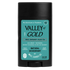 Valley of Gold natural deodorant stick with black and teal packaging on a white background