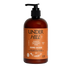 Brown bottle of Under Hill hand wash with pump on a white background