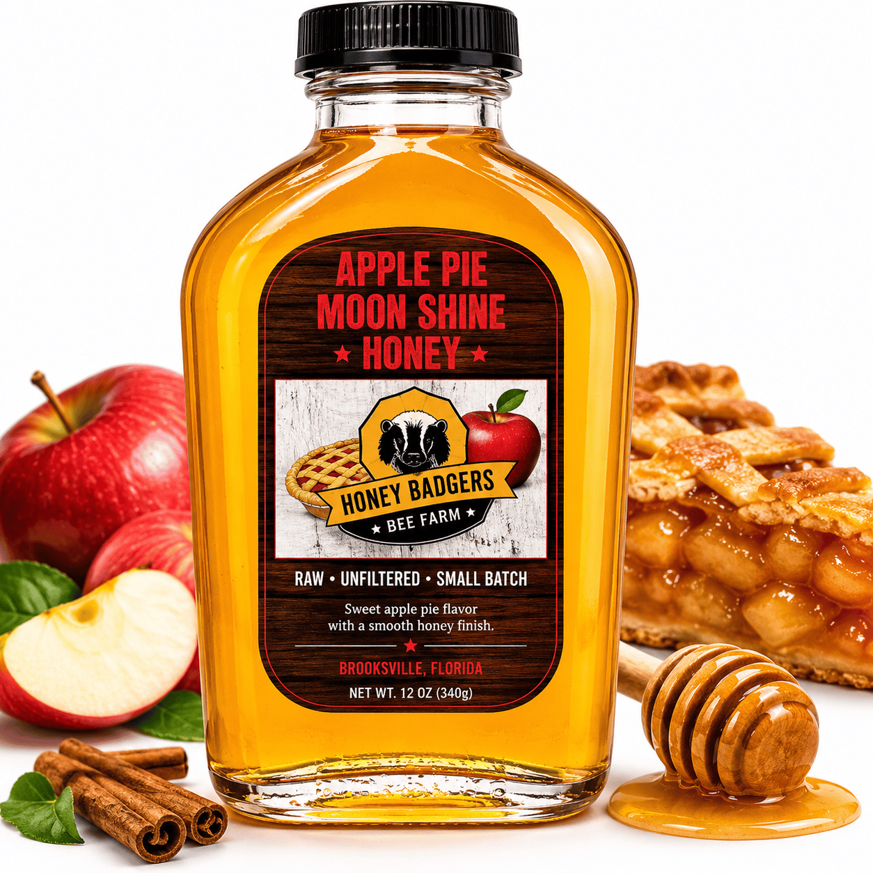 Honey Badgers Bee Farm Honey Apple Pie Moonshine Honey