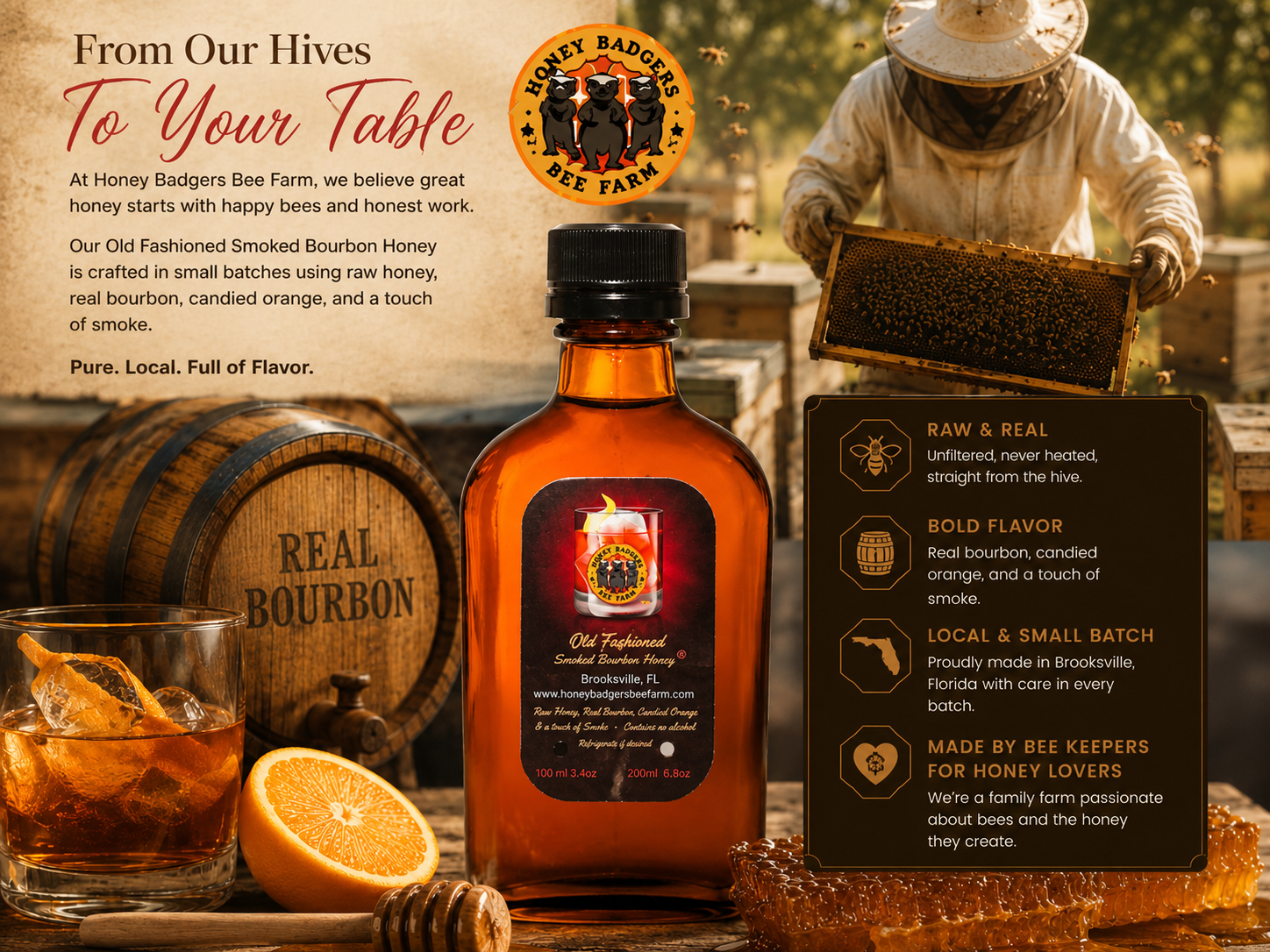 Old Fashion Smoked Bourbon Honey