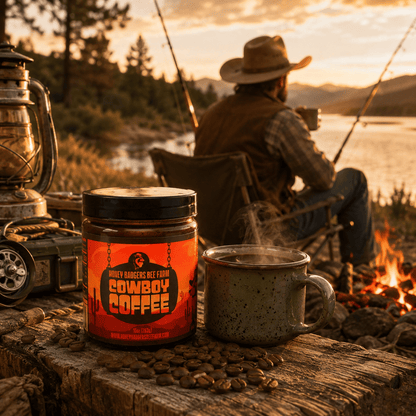Honey Badgers Bee Farm All Natural Coffee Cowboy Coffee - Instant Honey Coffee - All-in-one - Just add to hot water