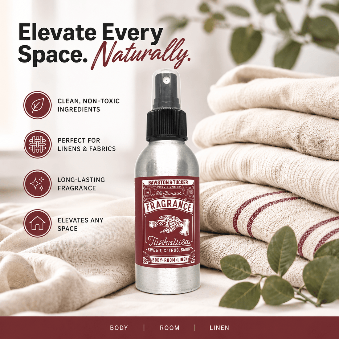 Bawston &amp; Tucker Fragrance Spray All Purpose Fragrance Spray - Tuskalusa - 4 fl oz