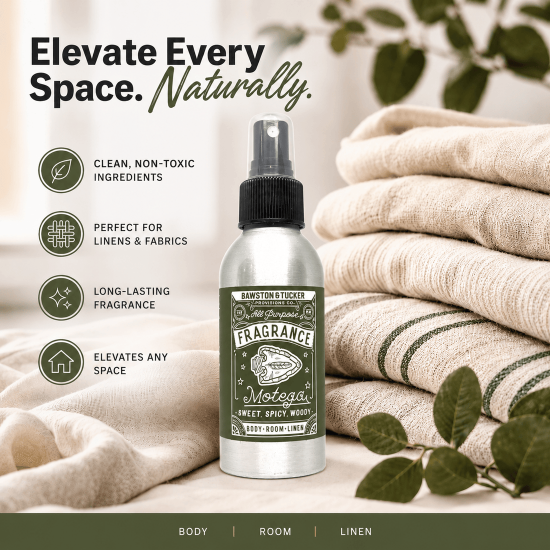 Bawston &amp; Tucker Fragrance Spray All Purpose Fragrance Spray - Motega - 4 fl oz
