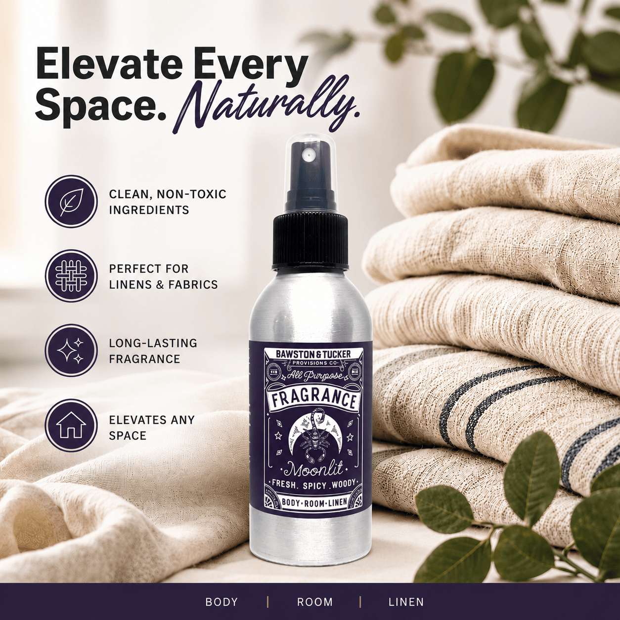 Bawston &amp; Tucker Fragrance Spray All Purpose Fragrance Spray - Moonlit - 4 fl oz