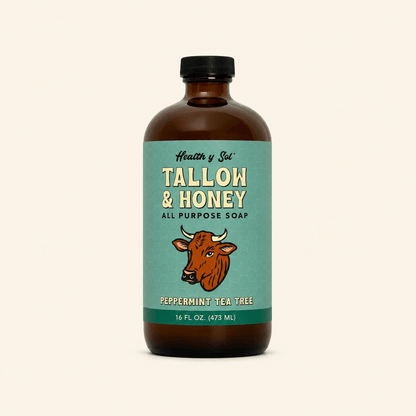 Health y Sol Body Wash Peppermint Tea Tree Tallow &amp; Honey Liquid Soap – 16 oz