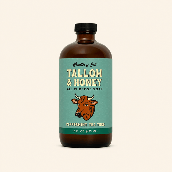 Health y Sol Body Wash Peppermint Tea Tree Tallow & Honey Liquid Soap – 16 oz
