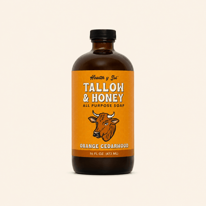 Health y Sol Body Wash Orange Cedarwood Tallow &amp; Honey Liquid Soap – 16 oz