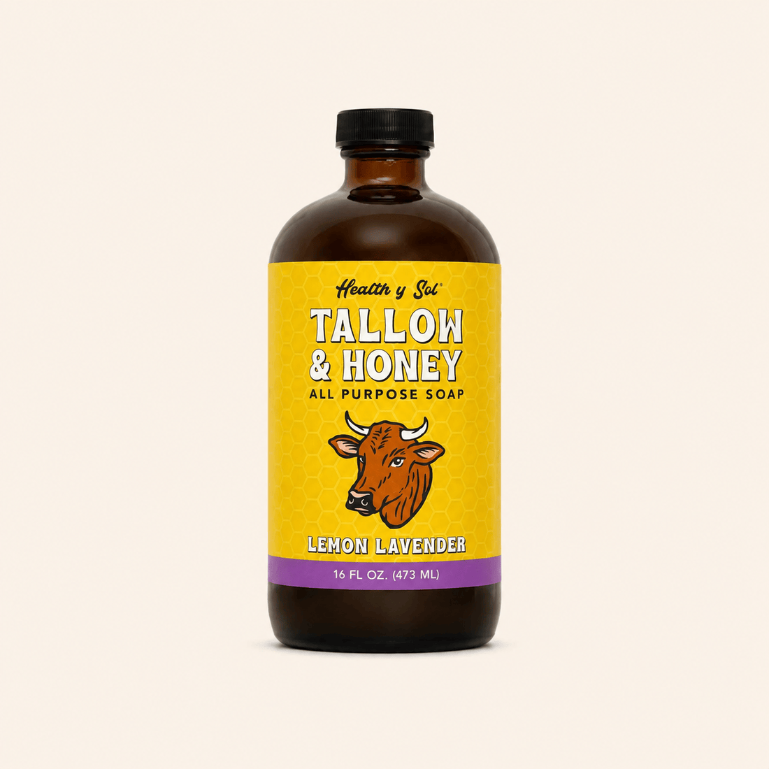 Health y Sol Body Wash Lemon Lavender Tallow &amp; Honey Liquid Soap – 16 oz