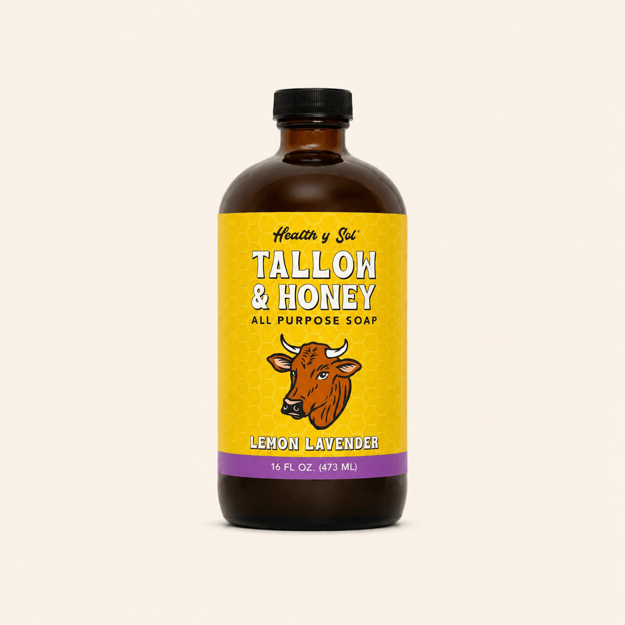 Health y Sol Body Wash Lemon Lavender Tallow &amp; Honey Liquid Soap – 16 oz