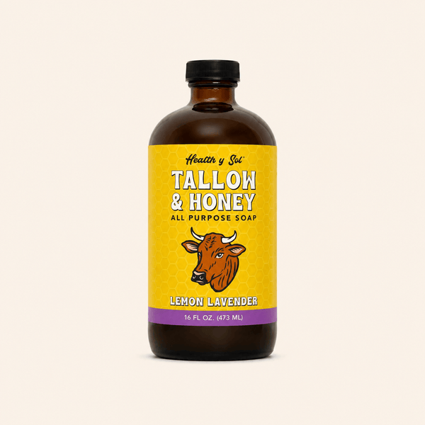 Health y Sol Body Wash Lemon Lavender Tallow & Honey Liquid Soap – 16 oz