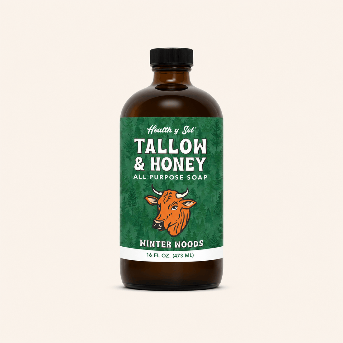 Health y Sol Body Wash Winter Woods Tallow &amp; Honey Liquid Soap – 16 oz