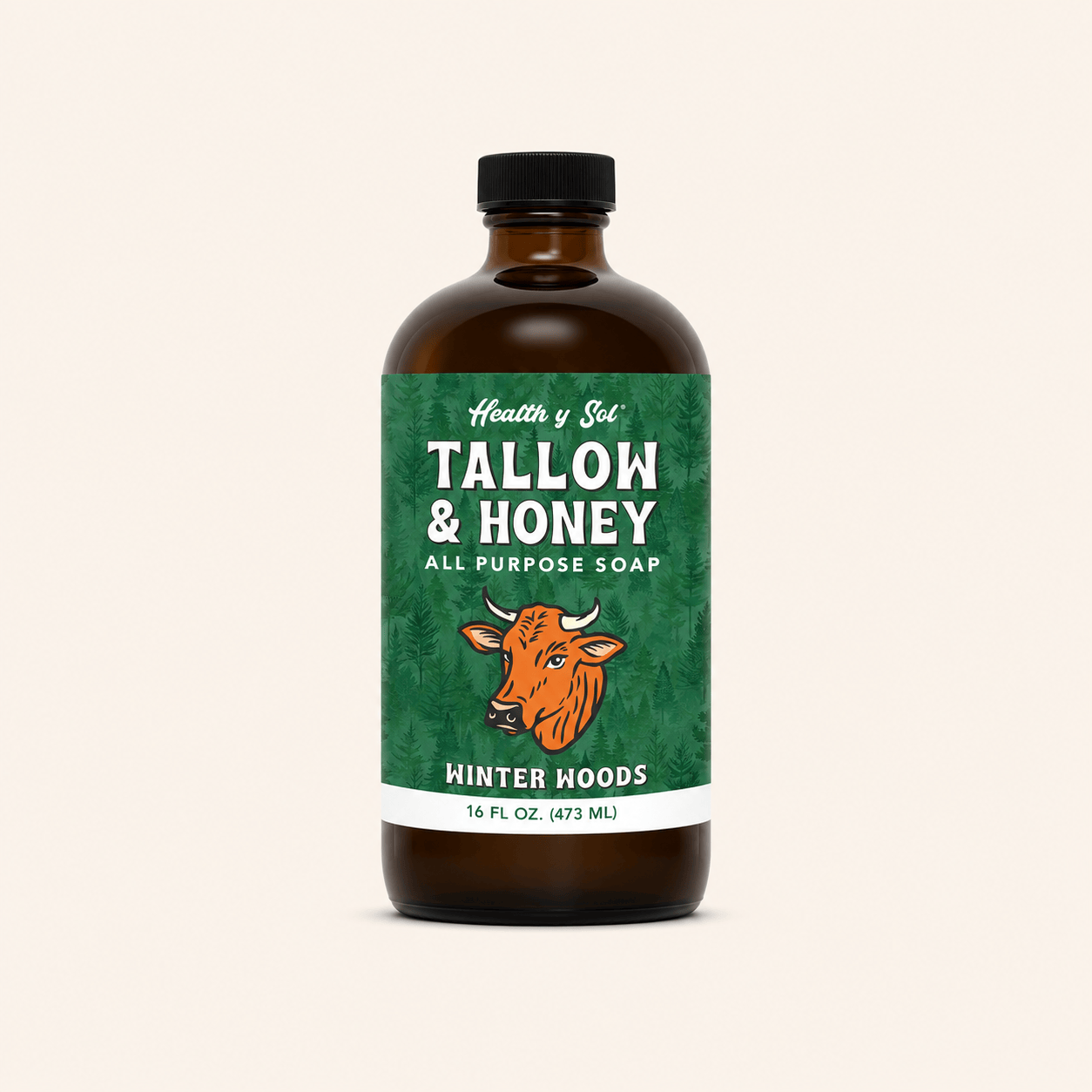 Health y Sol Body Wash Winter Woods Tallow &amp; Honey Liquid Soap – 16 oz