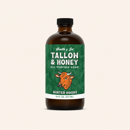 Health y Sol Body Wash Winter Woods Tallow &amp; Honey Liquid Soap – 16 oz