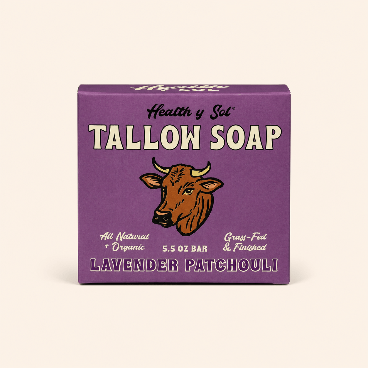 Health y Sol Bar Soap Single Bar Lavender Patchouli Grass-Fed Tallow Bar Soap 5.5 oz
