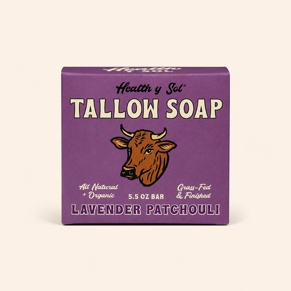 Health y Sol Bar Soap Single Bar Lavender Patchouli Grass-Fed Tallow Bar Soap 5.5 oz