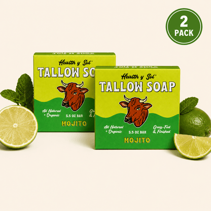 Health y Sol Bar Soap Two Pack Mojito Grass-Fed Tallow Bar Soap 5.5 oz