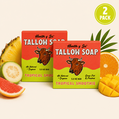 Health y Sol Bar Soap Two Pack Tropical Smoothie Grass-Fed Tallow Bar Soap 5.5 oz