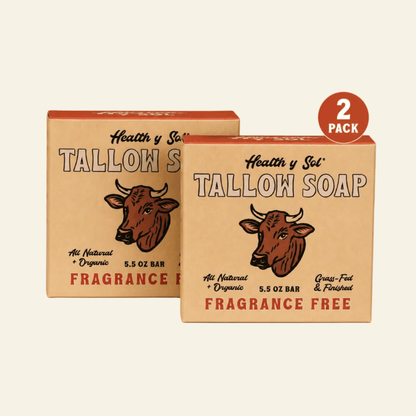 Health y Sol Bar Soap Two Pack Grass-Fed Tallow Bar Soap 5.5 oz