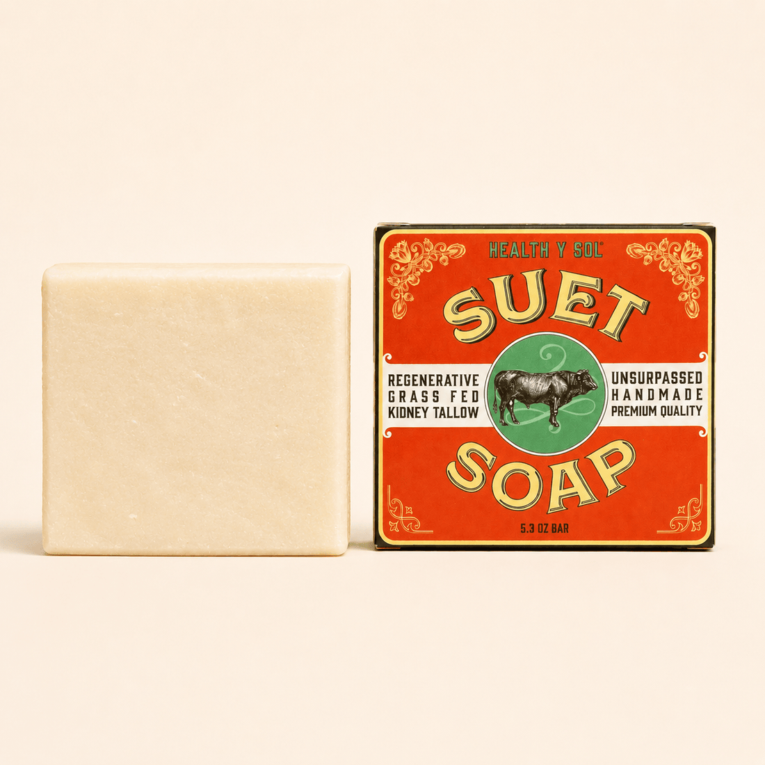 Health y Sol Bar Soap Suet Soap – Grass-Fed Luxury Bar Soap 5.3 oz