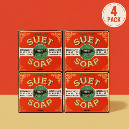 Health y Sol Bar Soap Four Pack Suet Soap – Grass-Fed Luxury Bar Soap 5.3 oz