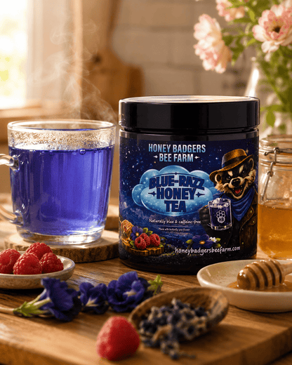 Honey Badgers Bee Farm All natural Tea Blue Razz Honey Tea