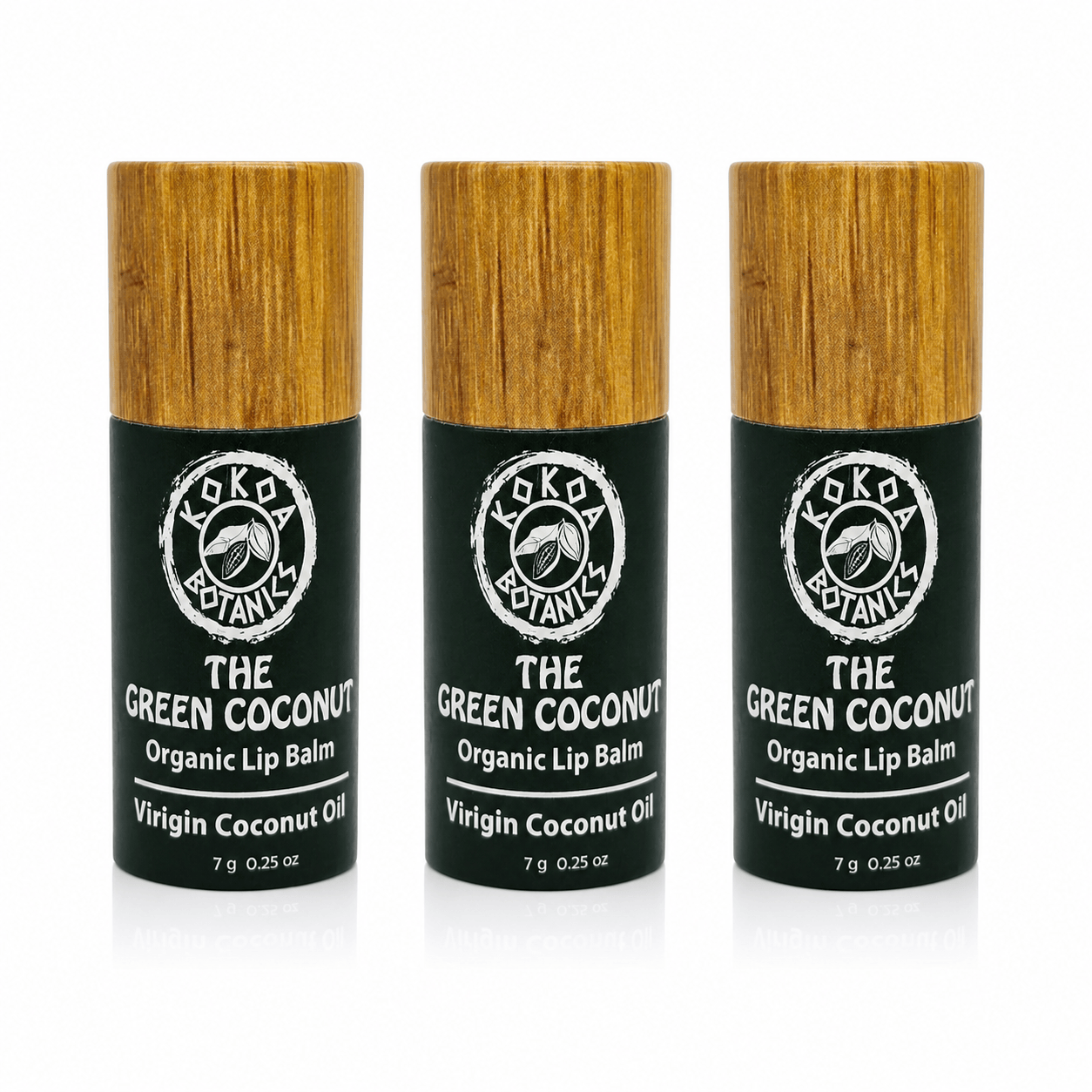 KOKOA BOTANICS Lip Balms &amp; Treatments 3 Pack Organic Coconut Oil Lip Balm - Plastic Free .25 oz