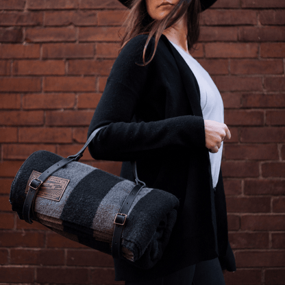 The Local Branch Leather Black Leather Buckle Carrier