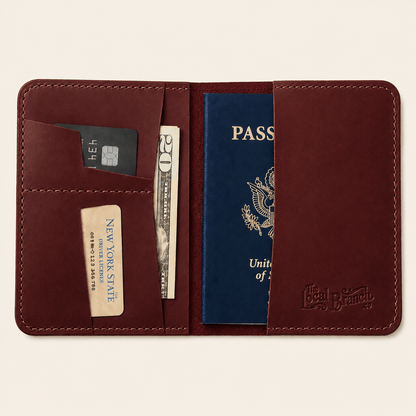 The Local Branch Leather Mahogany Leather Passport Case - USA Made