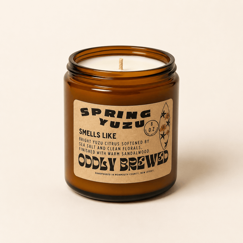 Oddly Brewed Candles Medium 8oz Spring Yuzu Soy Candle