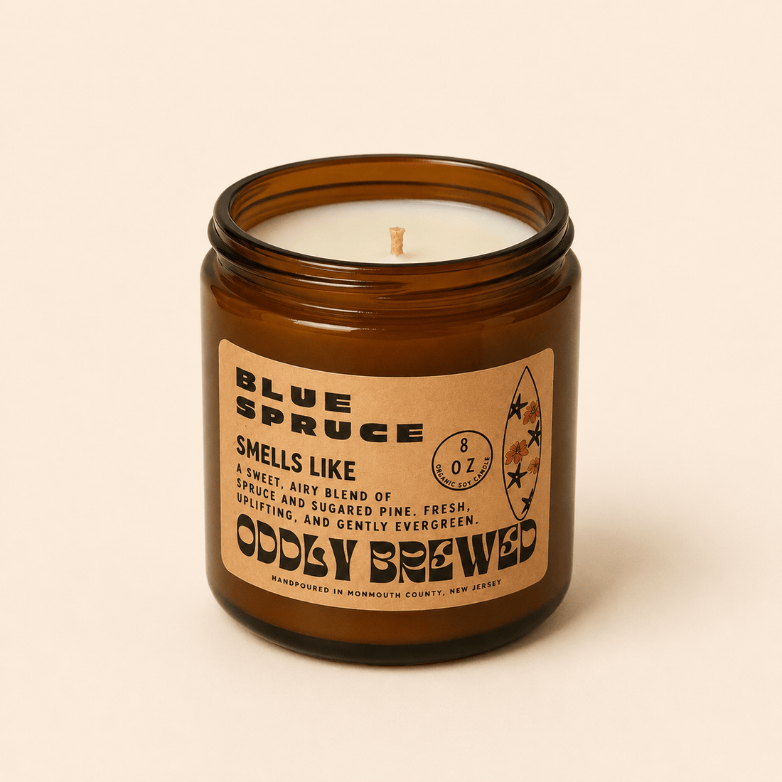 Oddly Brewed Candles Blue Spruce Soy Candle