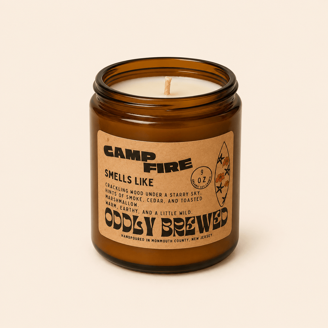 Oddly Brewed Candles Campfire Soy Candle