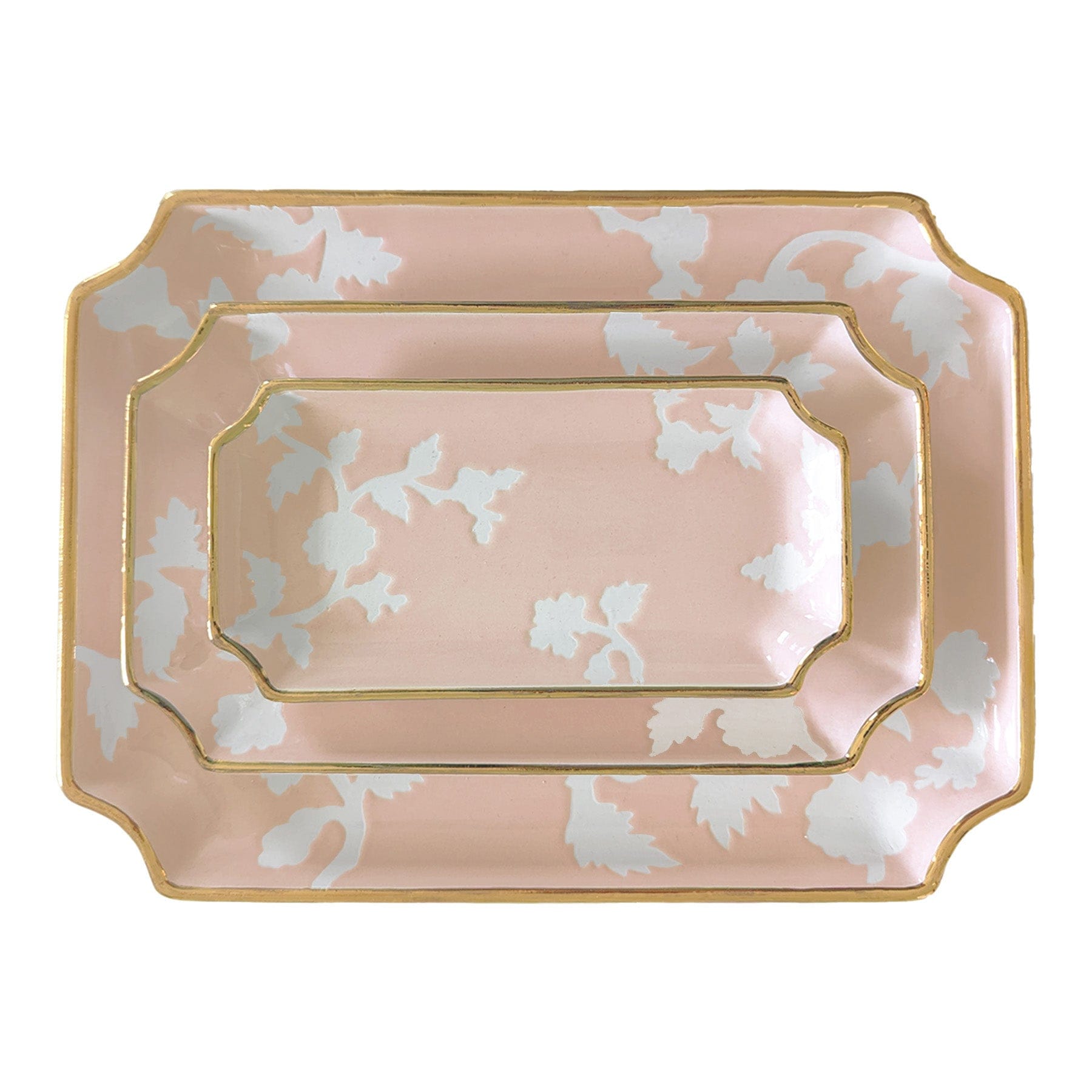 Ruby Clay Company Tray Small / Blush Chinoiserie Dreams Trays with Gold Accent