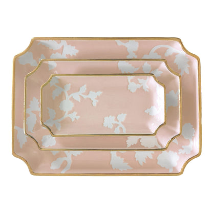 Ruby Clay Company Tray Small / Blush Chinoiserie Dreams Trays with Gold Accent
