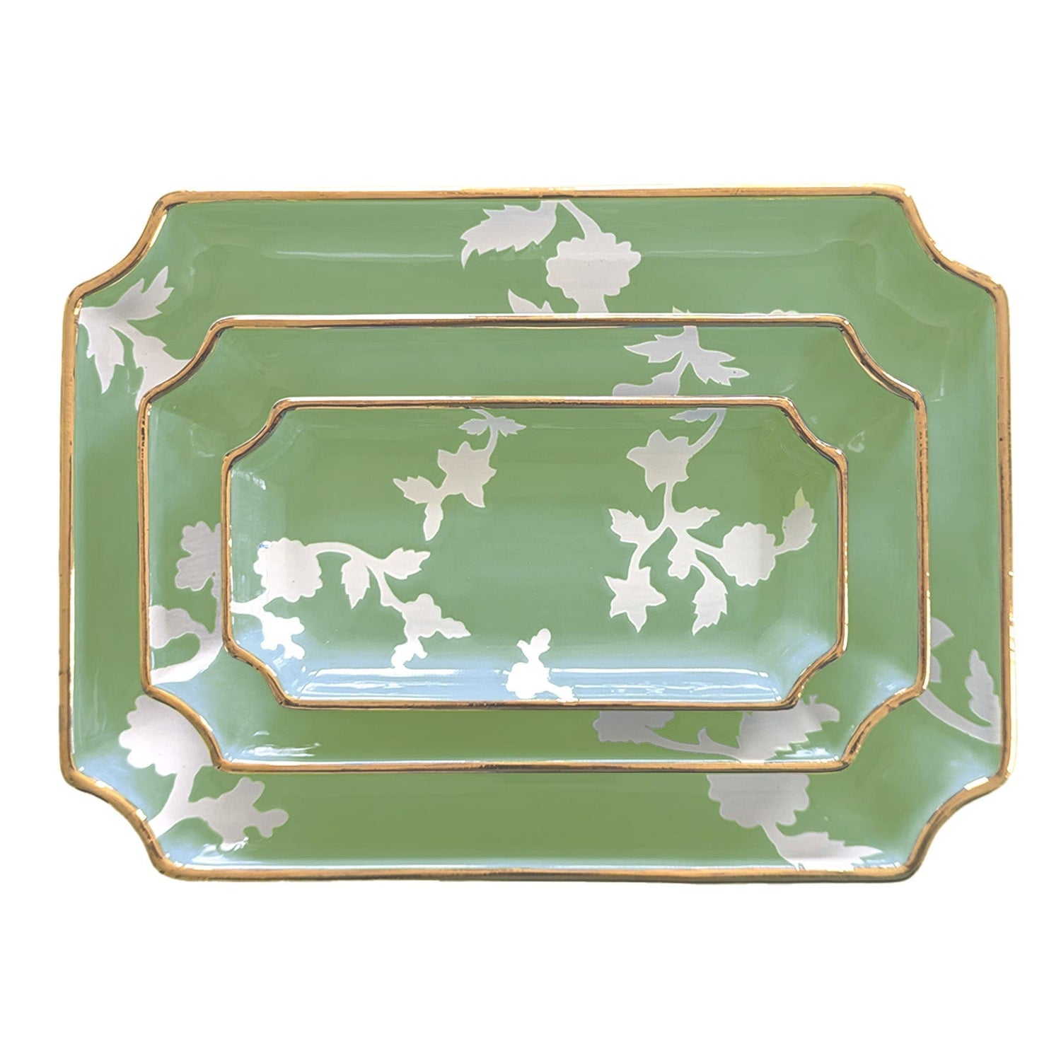 Ruby Clay Company Tray Small / Cabbage Patch Chinoiserie Dreams Trays with Gold Accent