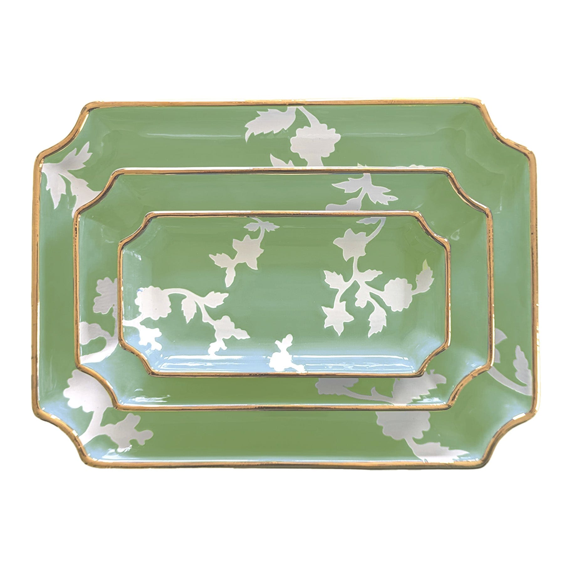 Ruby Clay Company Tray Small / Cabbage Patch Chinoiserie Dreams Trays with Gold Accent