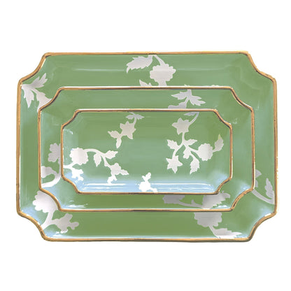 Ruby Clay Company Tray Small / Cabbage Patch Chinoiserie Dreams Trays with Gold Accent