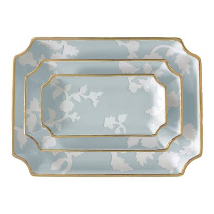 Ruby Clay Company Tray Small / Hydrangea Chinoiserie Dreams Trays with Gold Accent